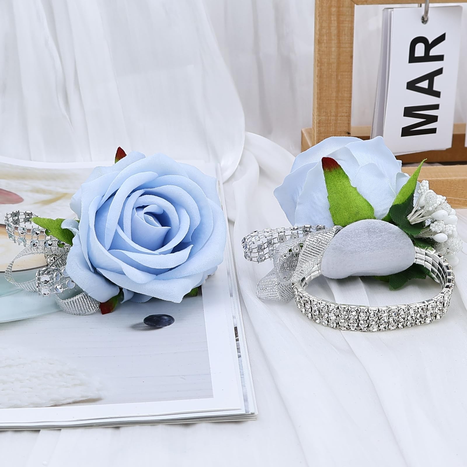 Set of 2 Wrist Corsage Wristlet for Wedding Prom Bride Bridesmaid Artificial …