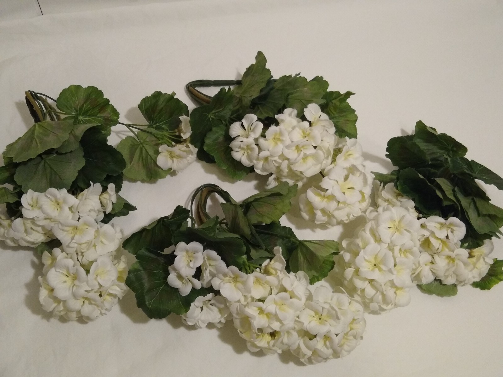 Artificial Flowers White Floral Stems 4 Garden Decor Gardening Nature Theme