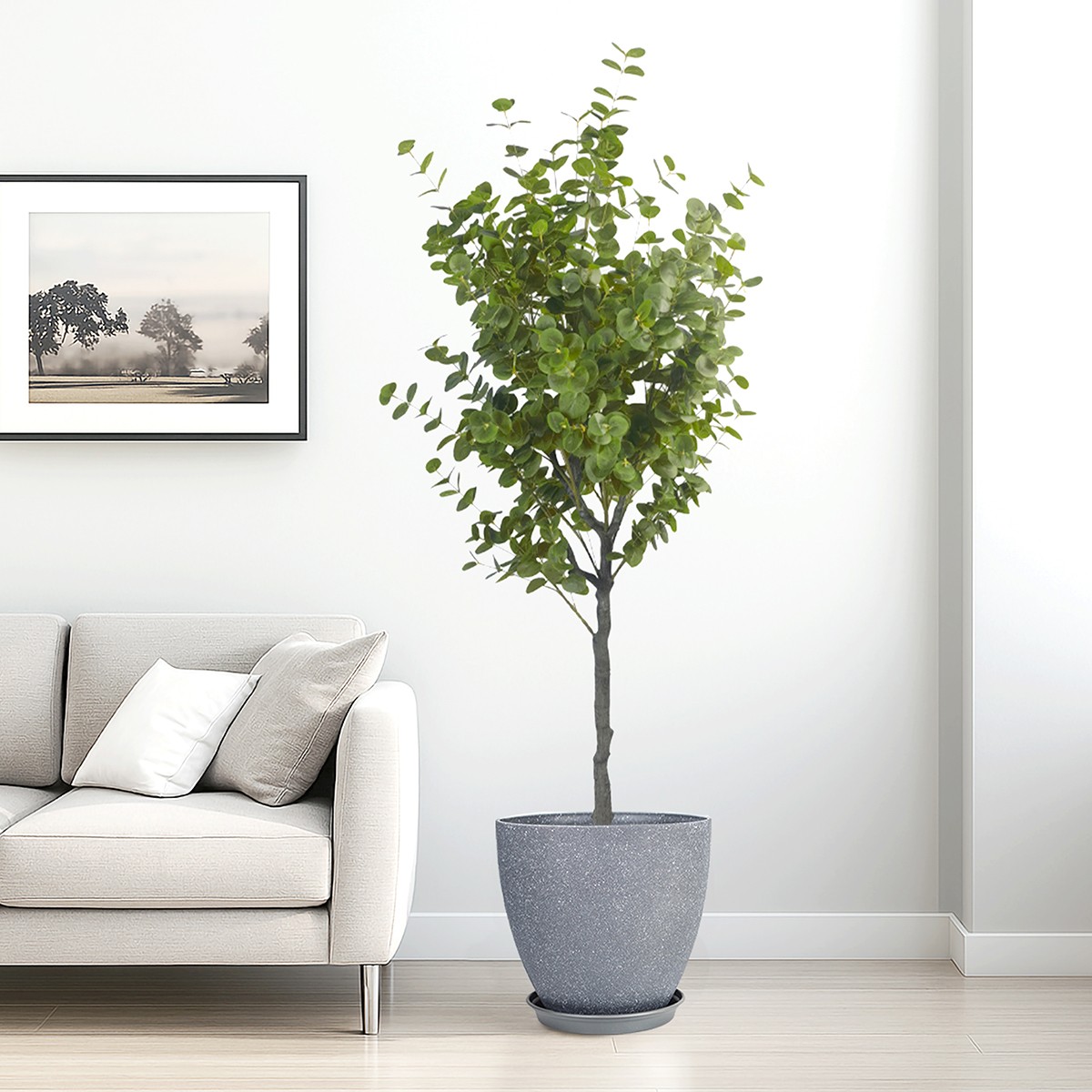Artificial Eucalyptus Tree with Plant Pot, Natural Large Faux Plants