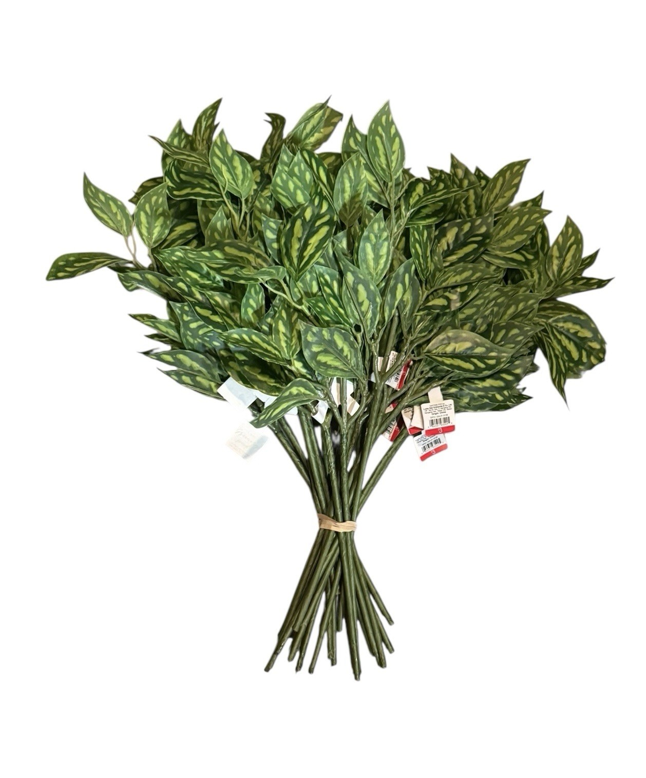 Green Artificial Leaves Stem Plastic Flower Cemetery Leaf Picks Home Over 175 Pc