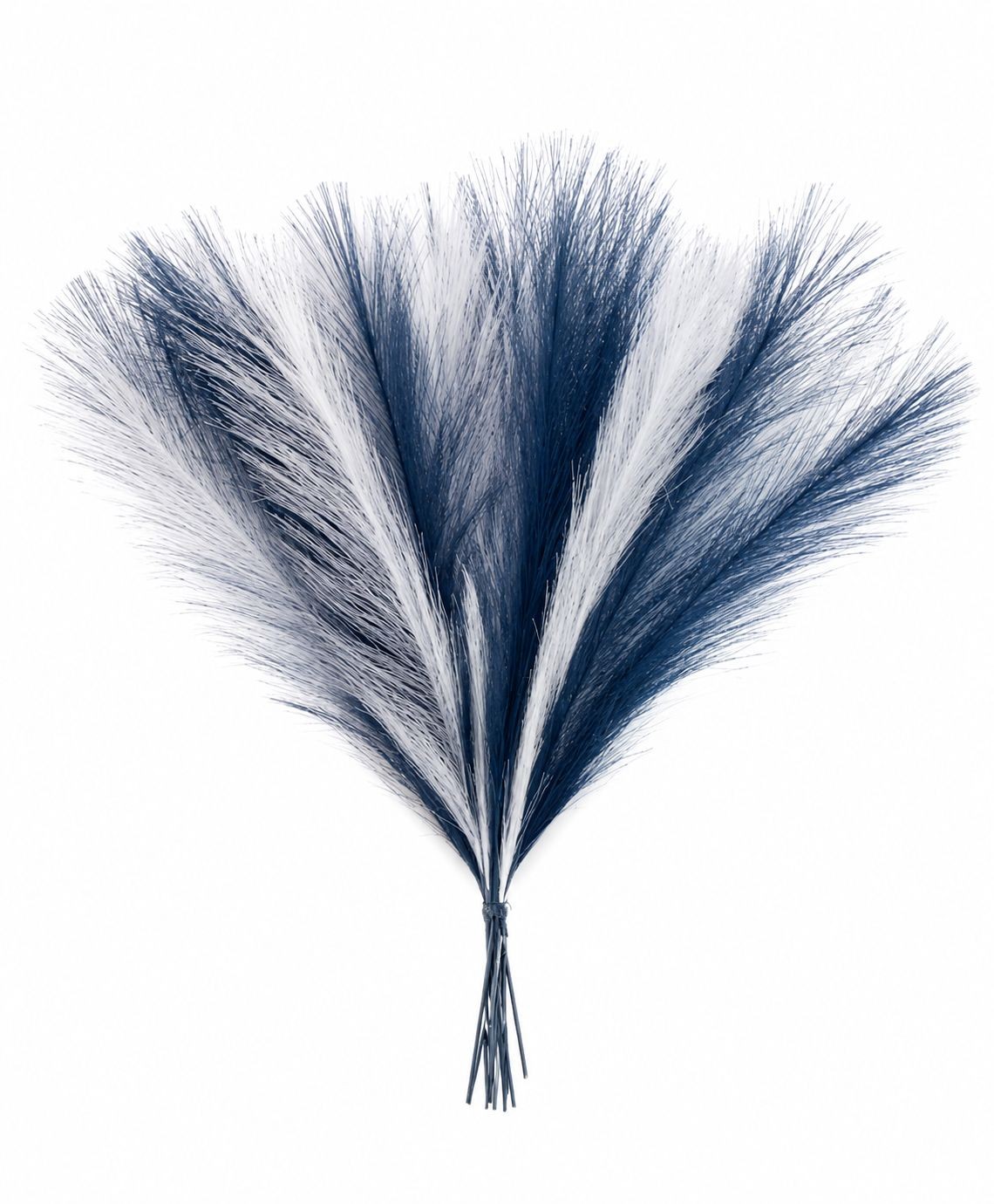 Blue and White Grass Stems Set of 17 Artificial Floral Grass Navy Blue White Pam