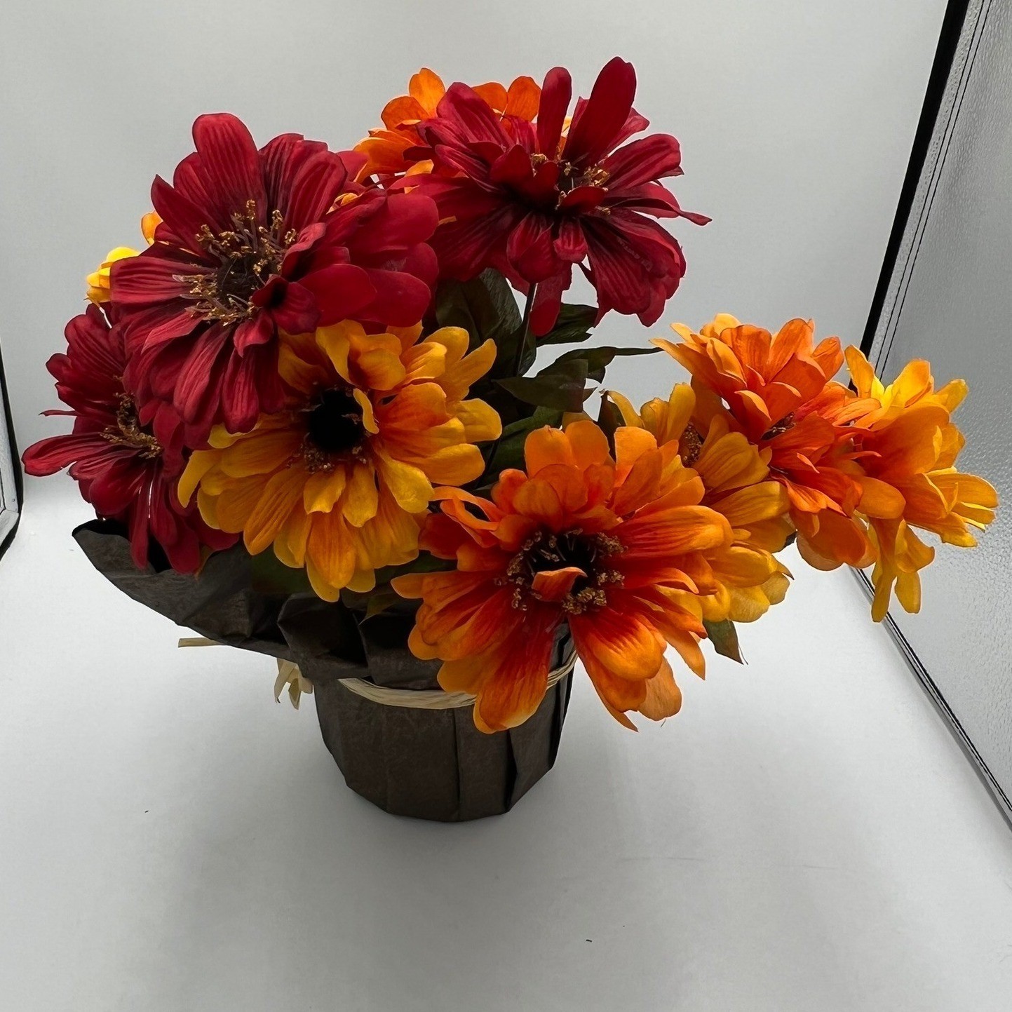 Ashland Faux Floral Potted Plant OS Orange Red NWOT Fall Autumn Decor
