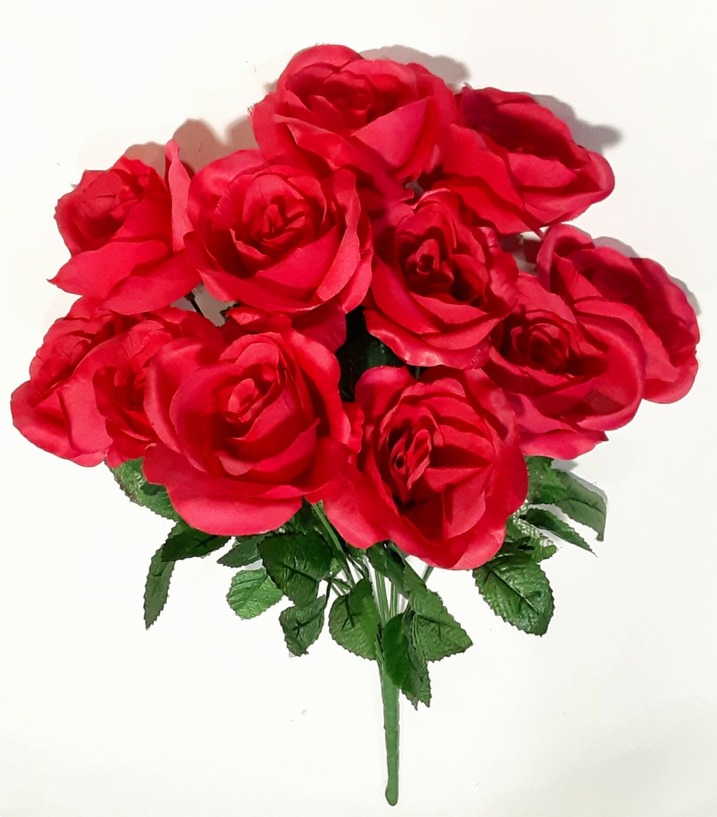 Hot Pink 12-4″ Rose 21″ Bush Silk Flower Home Wedding In/Outdoor Decor Craft US
