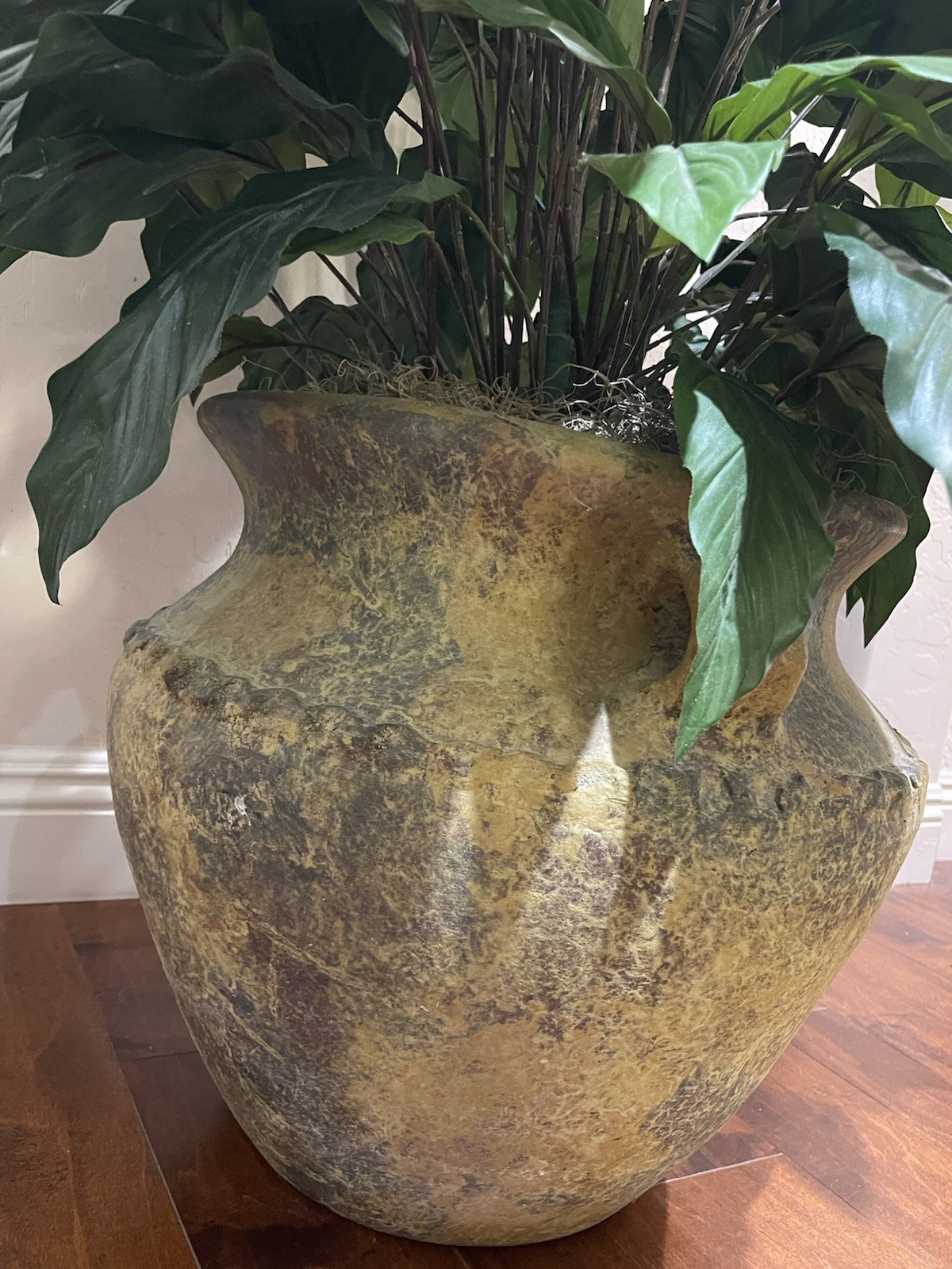 4 ft Artificial Silk Peace Lily Spathiphyllum Heavy 18″ Decorative Ceramic Pot