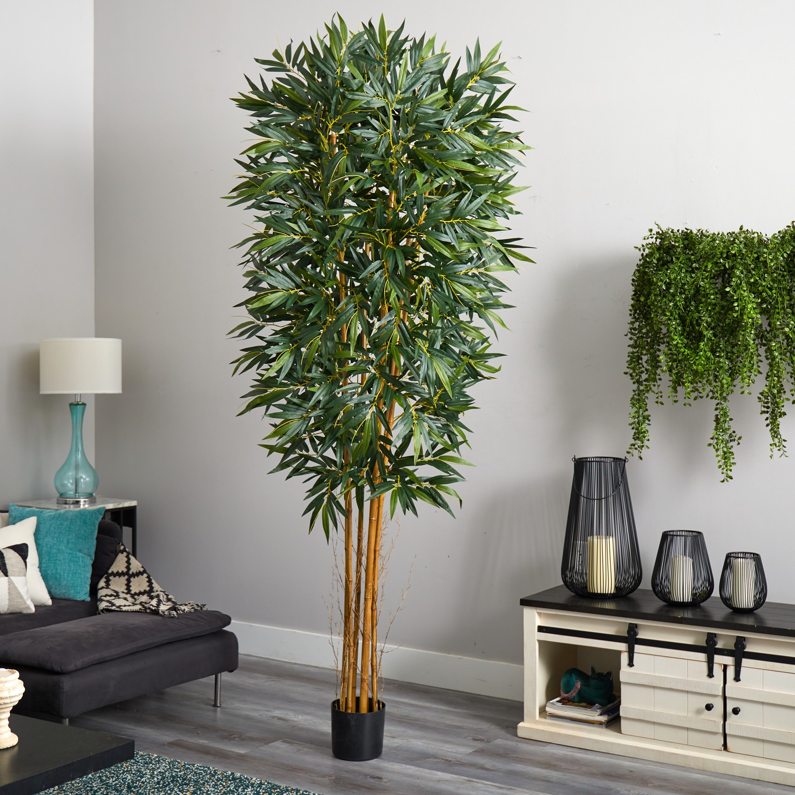 Nearly Natural 8ft Biggy Style Bamboo Tree in Green