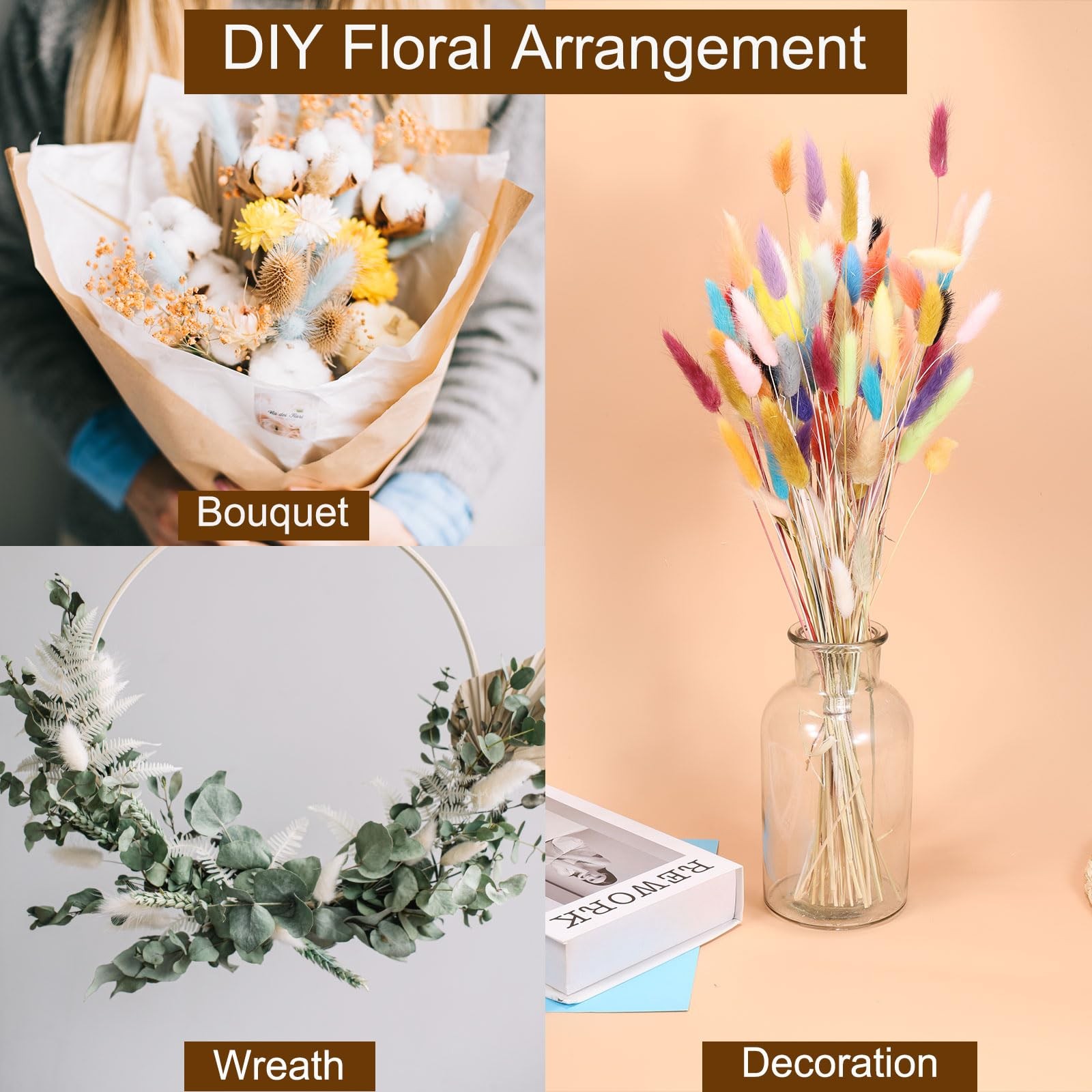 50 Pcs Faux Pampas Grass,17″/43cm Fake Pampas Grass Decor for Living Room Par…