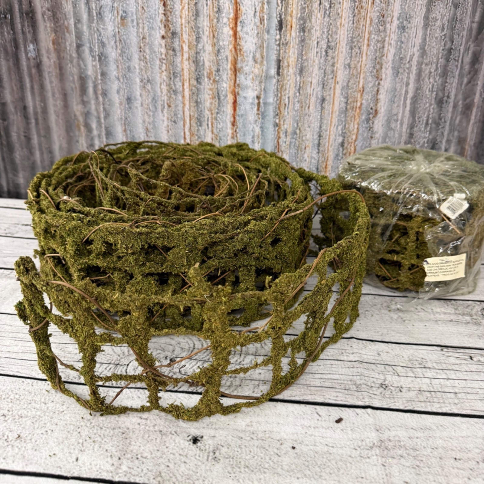 Natural Moss Garland Roll For Rustic & Vintage Decor Crafts Or Floral Arrangemen