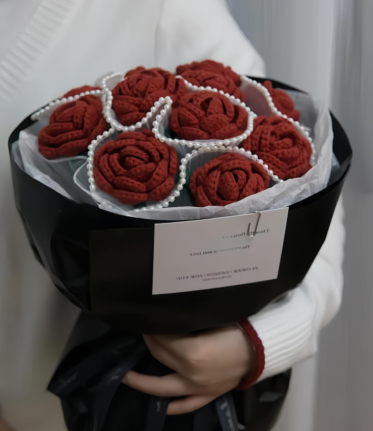 Crochet Flowers, DIY Crochet Roses Bouquet, Finished Handmade Flowers, Artificia