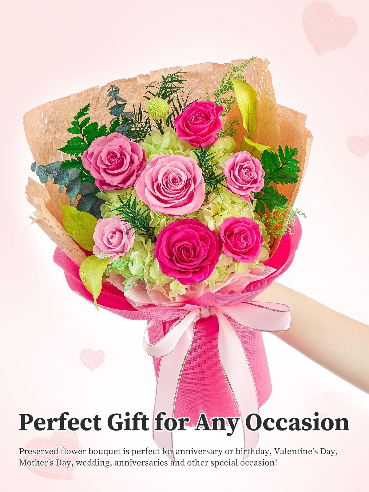 Preserved Flowers Bouquet, Forever Flowers for Delivery,Eteranl Roses