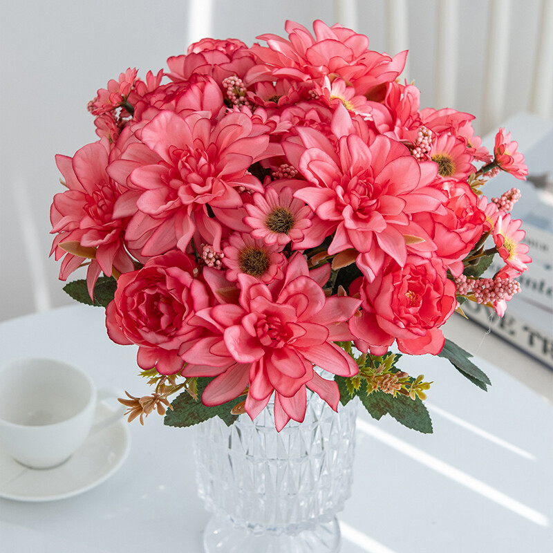 Artificial Flower Similated Silk Dahlia Decoration Bouquet Party DIY Accessories