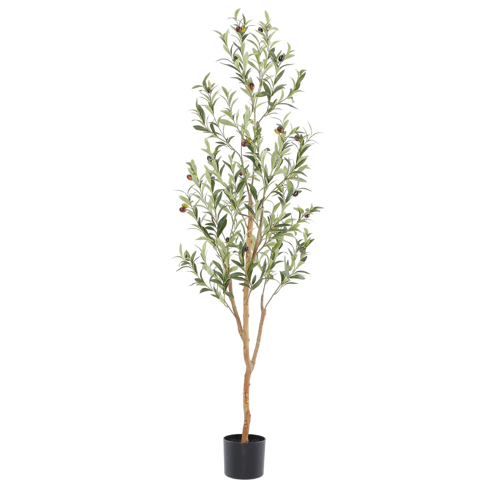 Faux Olive Tree 5ft，Olive Trees Artificial Indoor with Natural Wood Trunk and…