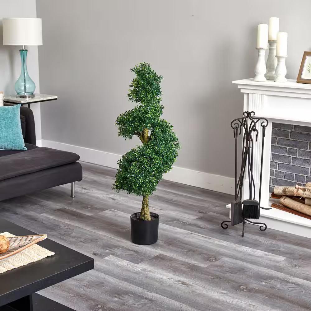 4 Ft. UV Resistant Indoor/Outdoor Spiral Boxwood Artificial Tree