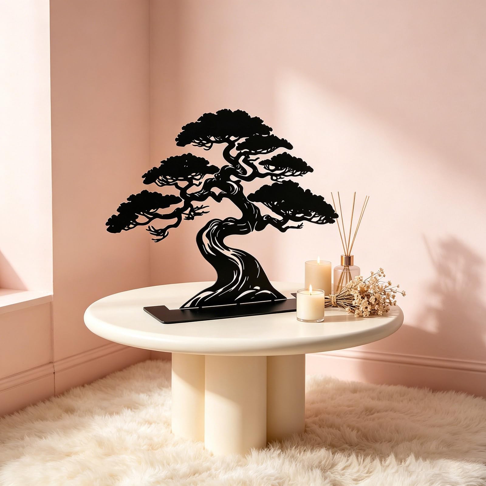Metal Bonsai Tree Table Top Decor, Metal Bonsai Sculpture, Pine Tree Tabletop…
