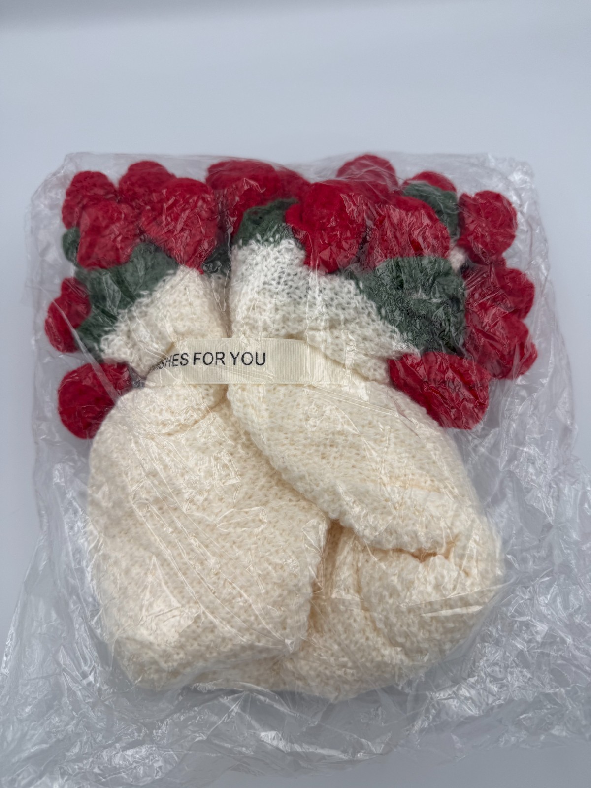 Handmade Style Crochet Rose Flower Bouquet – Forever Knit Gift Pink Roses Decor