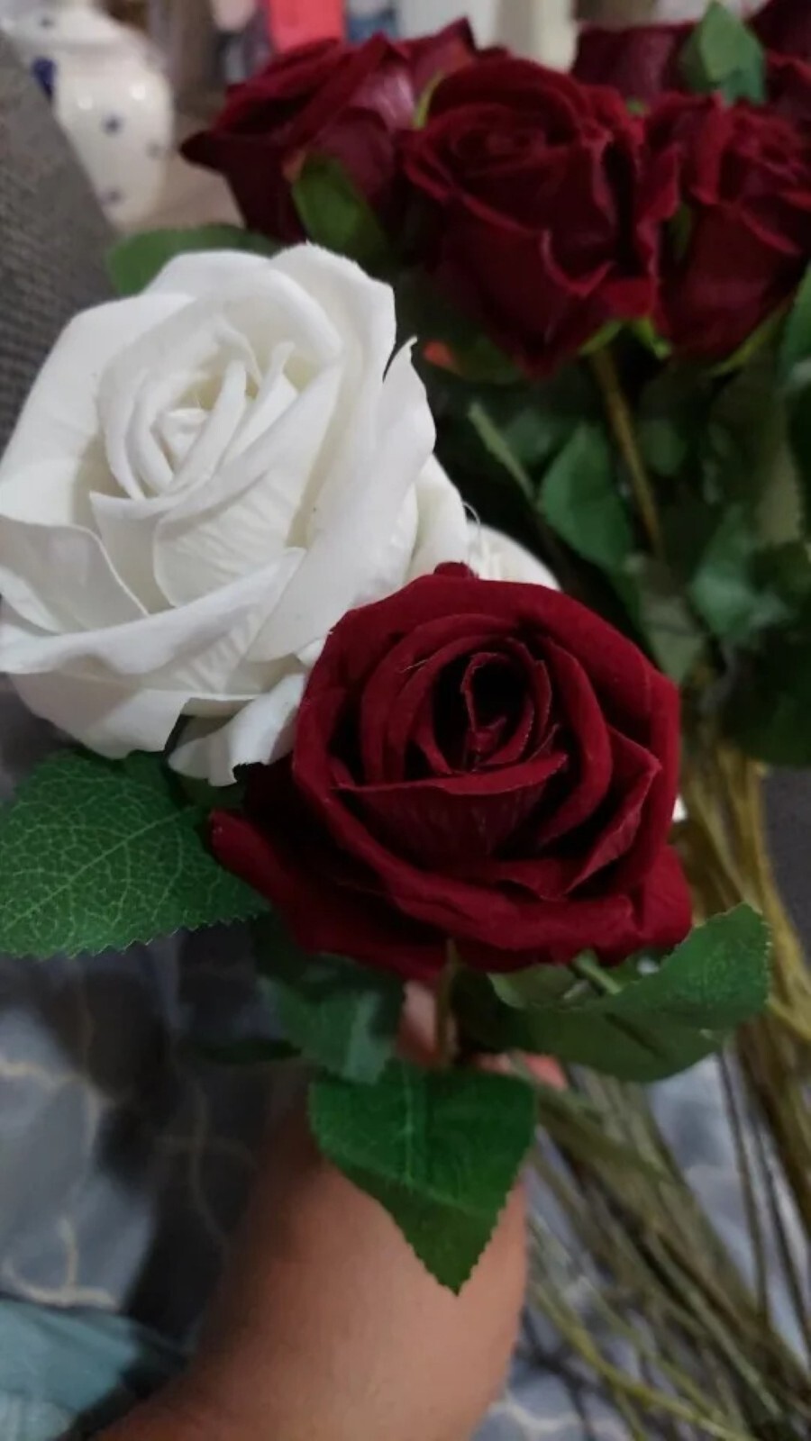 20× Red Roses Artificial Flowers Realistic Bouquet Home Decor Valentine Gifts US