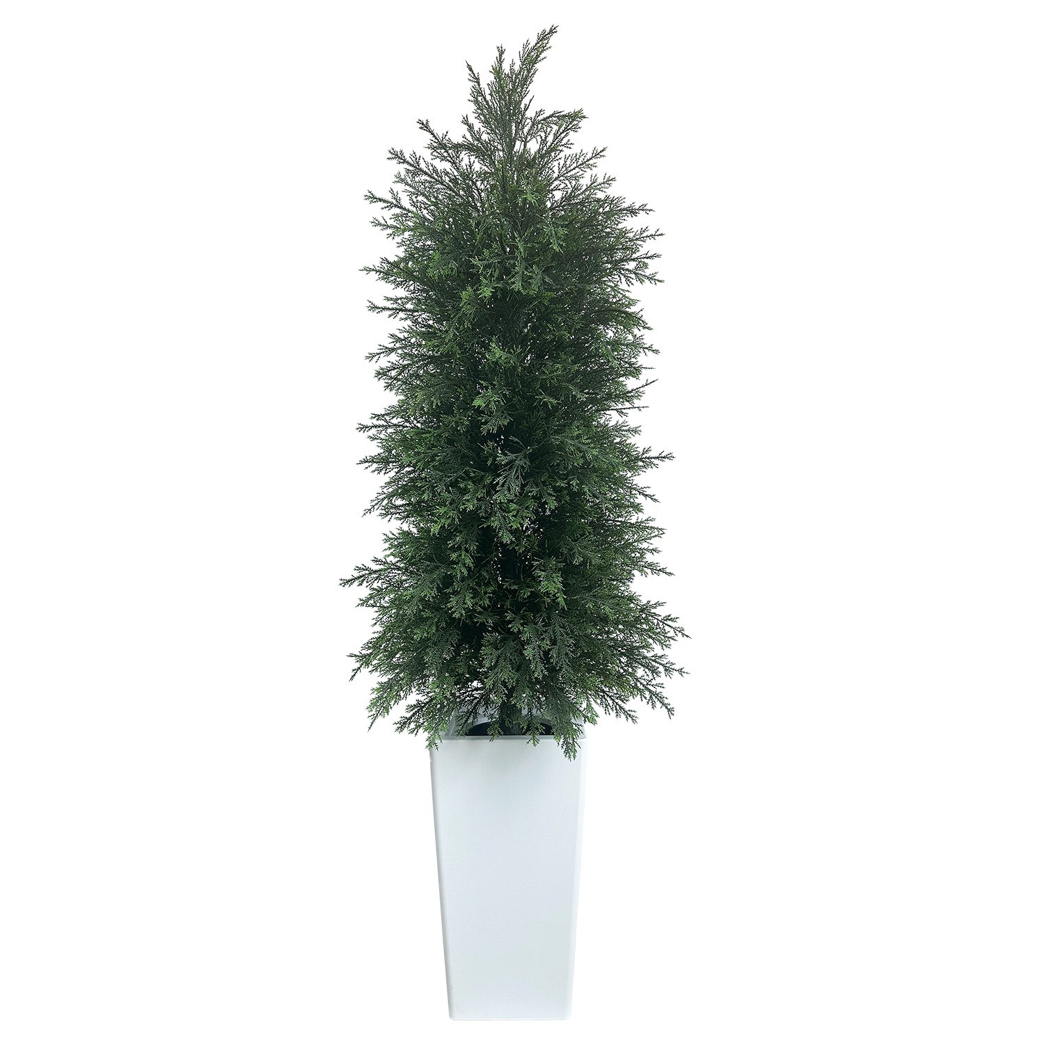 120cm Artificial Cypress Tree with White Decorative Planter for IndoorHome Decor