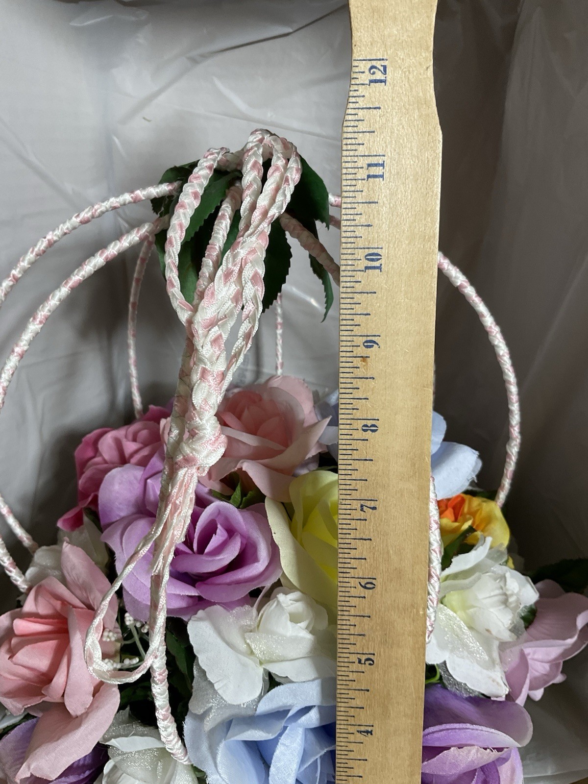 Hanging Flower Arrangement Wire Cage/Ribbon Shabby Chic Decor, All Colors Hmade