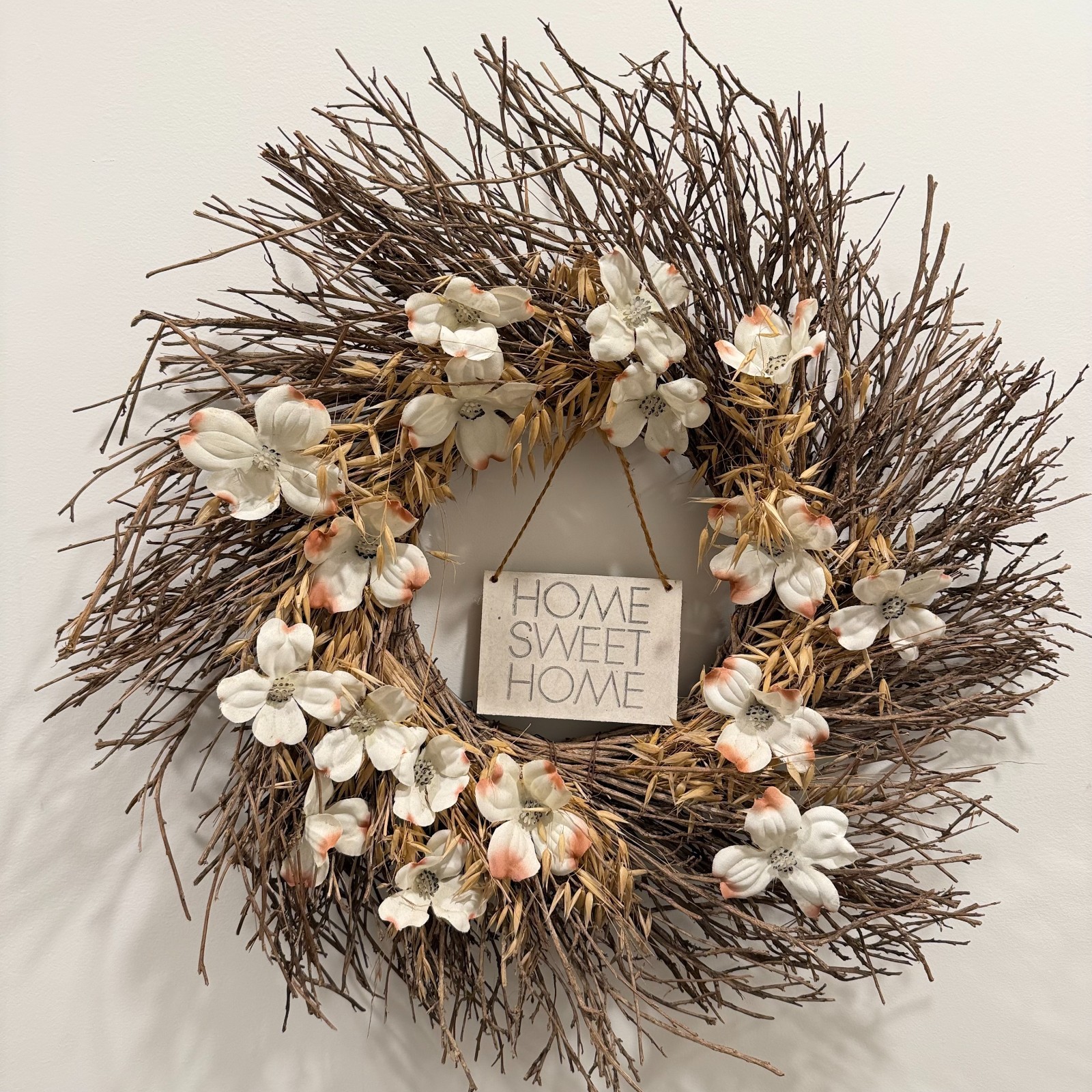 Natural Twig Home Sweet Home Wreath
