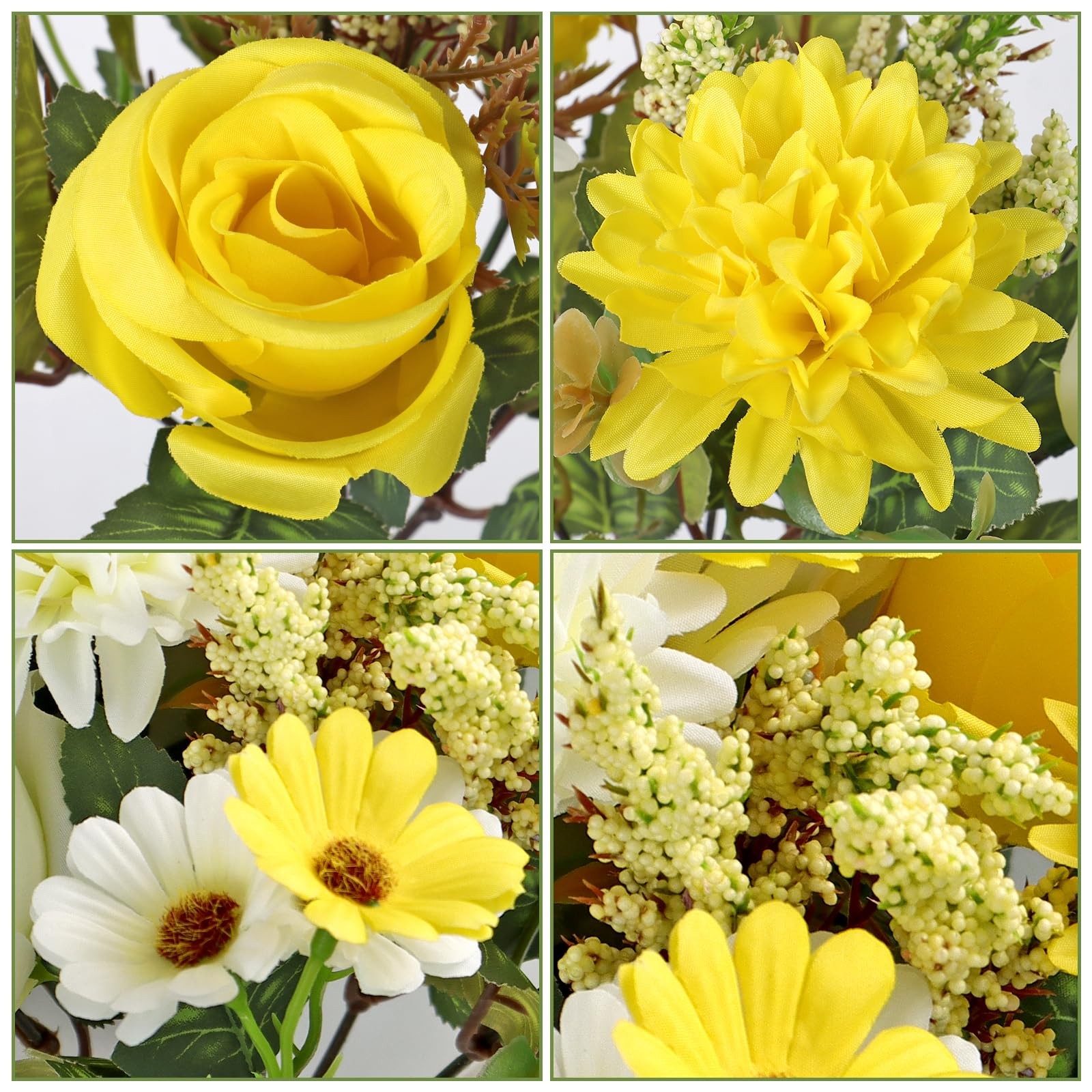 Artificial Flowers Like Real Artificial Bouquet 4 Packs Silk Artificial Roses…