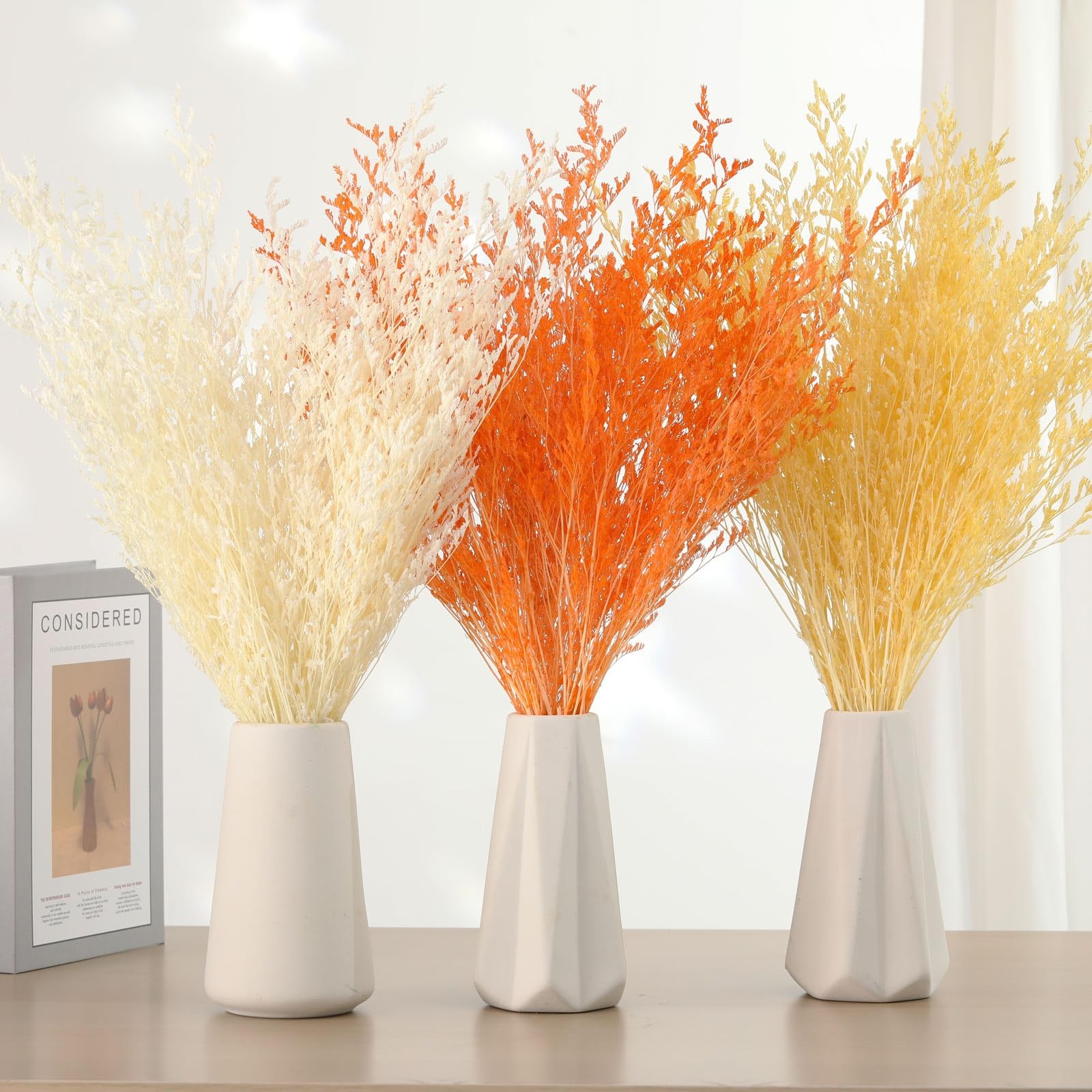 Dried Flowers Bouquet, Dry Caspia Flower Bundle, Floral Lavender, Babys Breat…