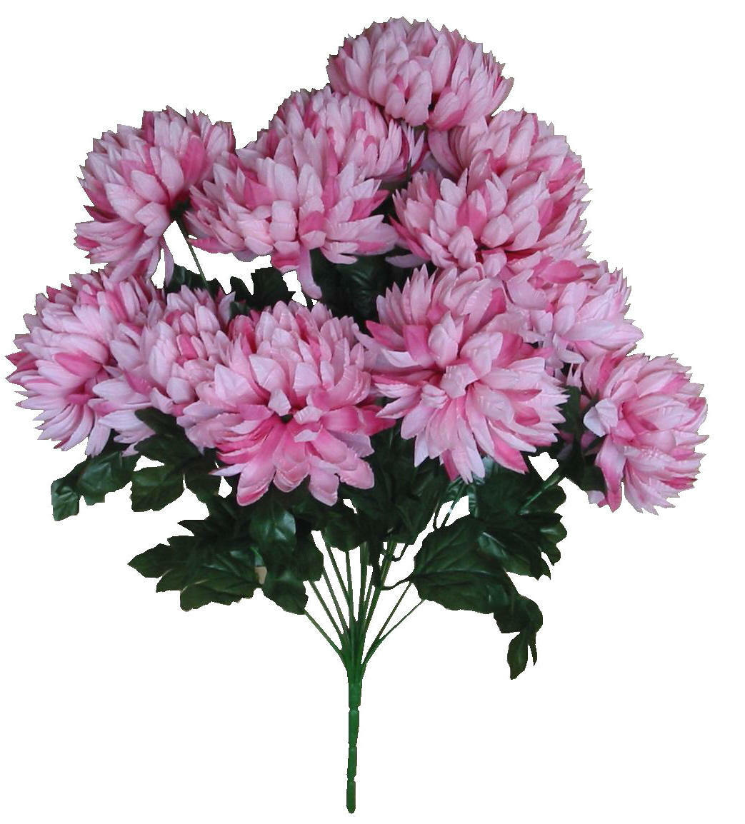 12-4″ Pink Chrysanthemum 20″ Bush Artificial Silk Flower Home Décor Craft US