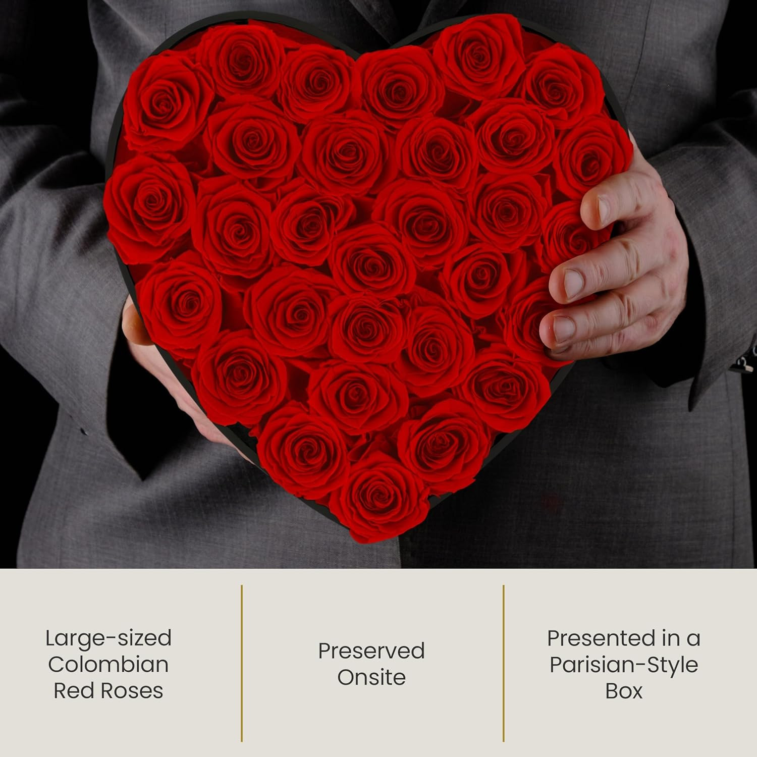 Eternity Rose 30-Piece Preserved Roses in Luxury Heart Box – Forever Love Gift