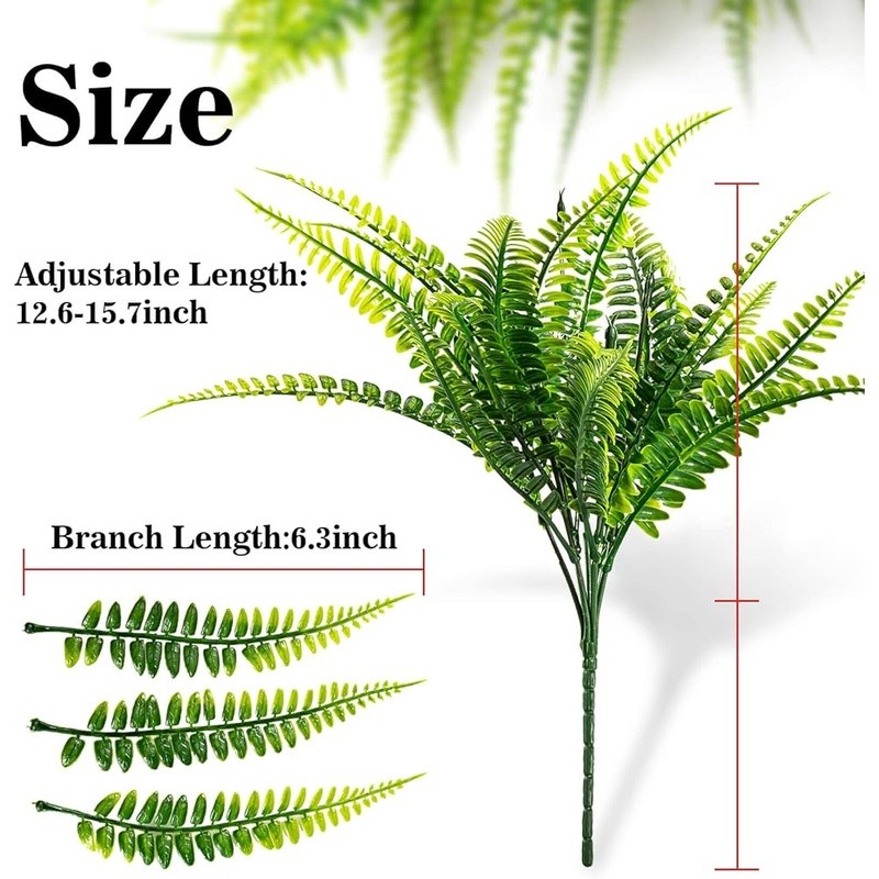Adjustable Fake Boston Fern Realistic Plastic Plant Home Garden Decoration New
