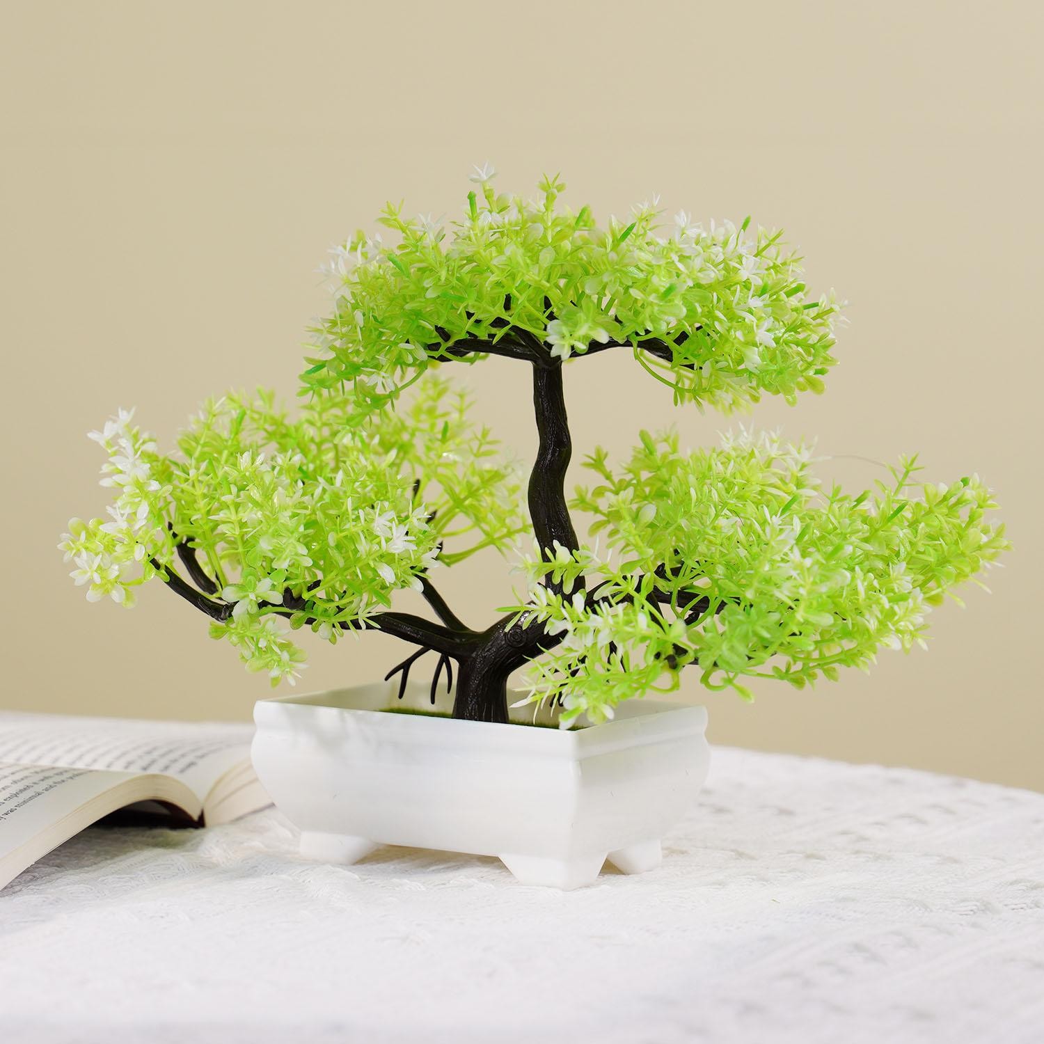 Artificial Bonsai Tree Potted Plant Fake Flowers Home Garden Hotel Table Decor