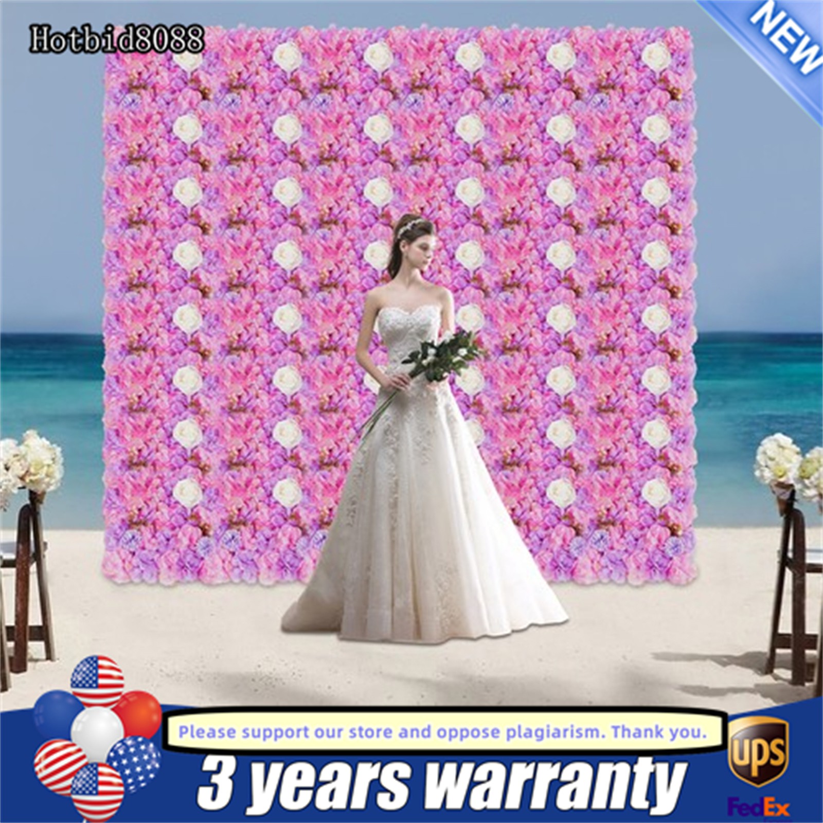 12pcs Artificial Silk Rose Flowers 3D Backdrop Wall for Wedding Party Decoration