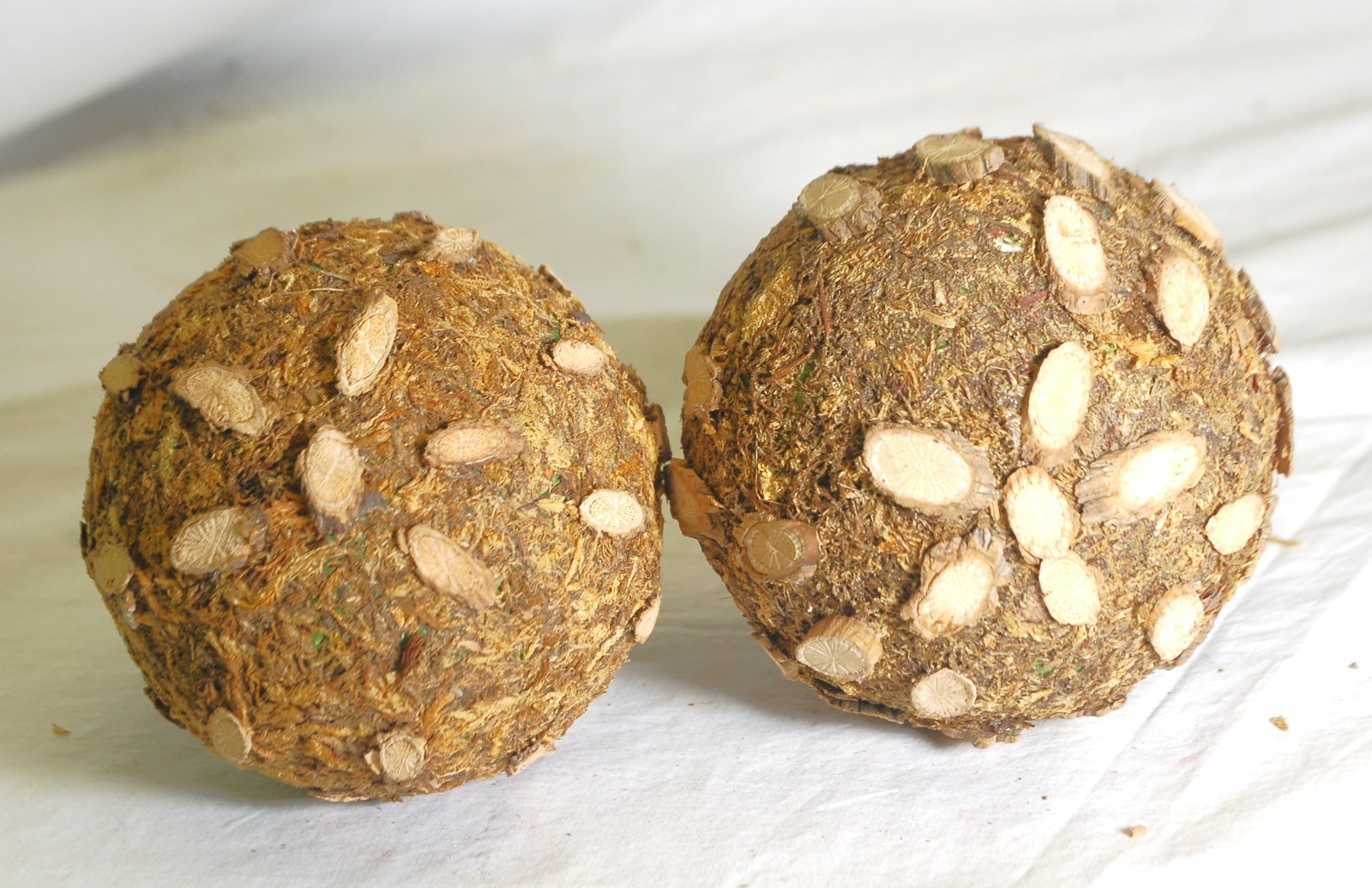 Rustic Wood & Moss Balls Decorative Bowl Filler a
