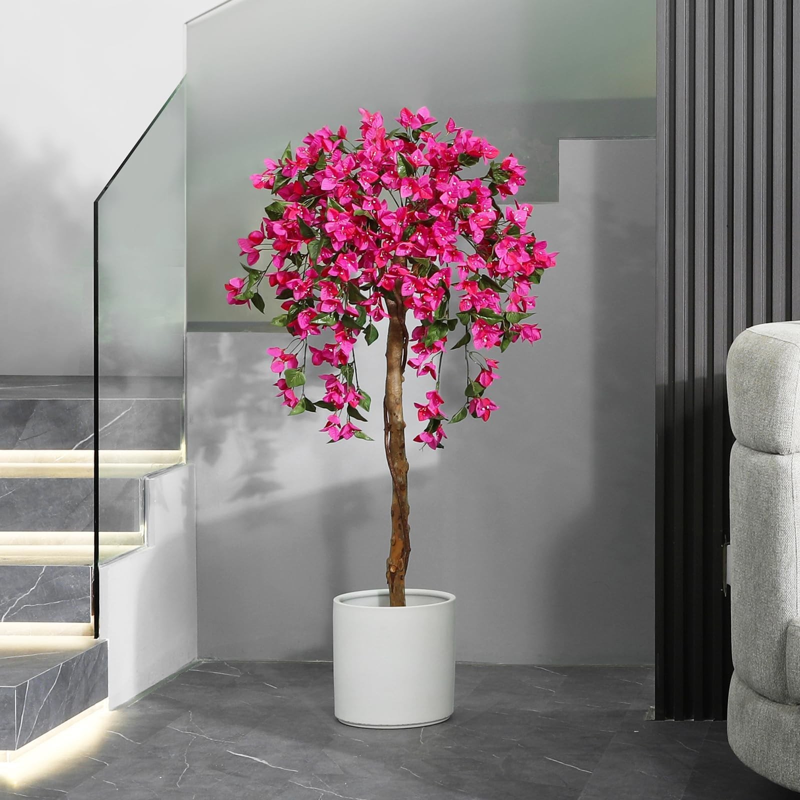 4FT Artificial Tree Tall Potted Fake Bougainvillea Trees for Outdoor Indoor O…