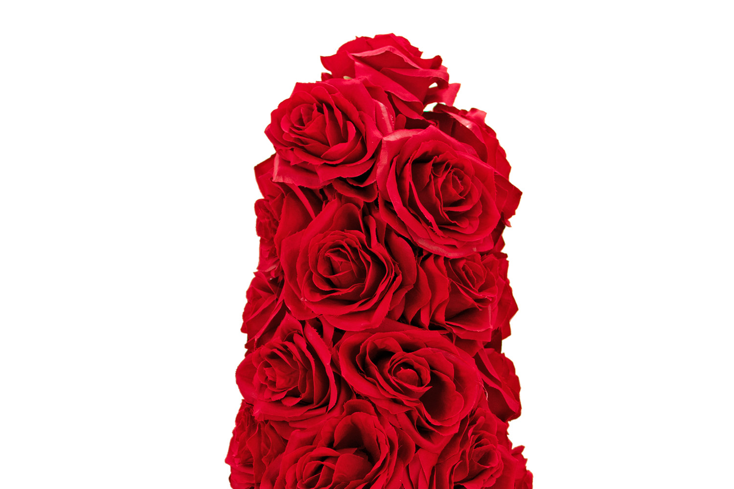 Valentine’s Day Red Rosebud Centerpiece Cone Tree Artificial Roses 14in Decor