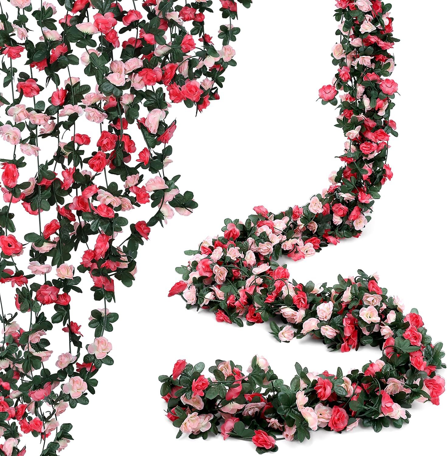 5PC 41FT Spring Flower Garland Pink Fake Flower Vine Artificial Flowers Garland