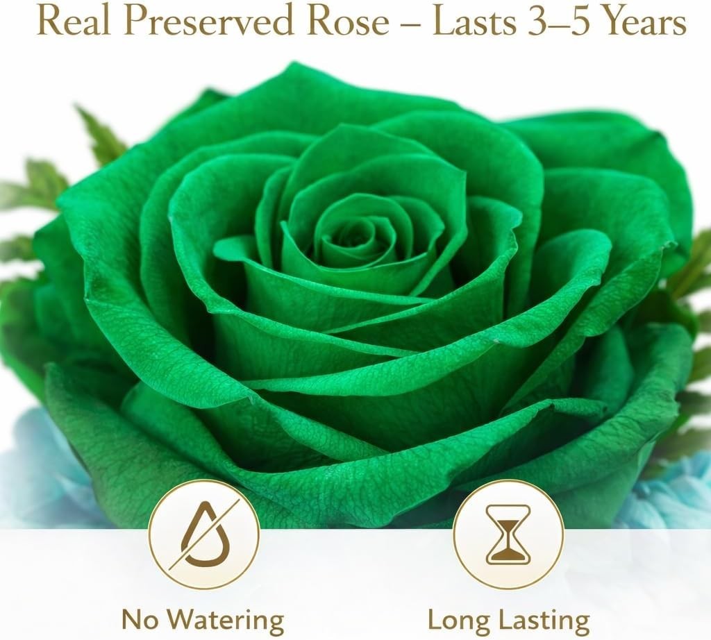 Preserved Rose Angel Glass Figurine Gift for Women Home Decor