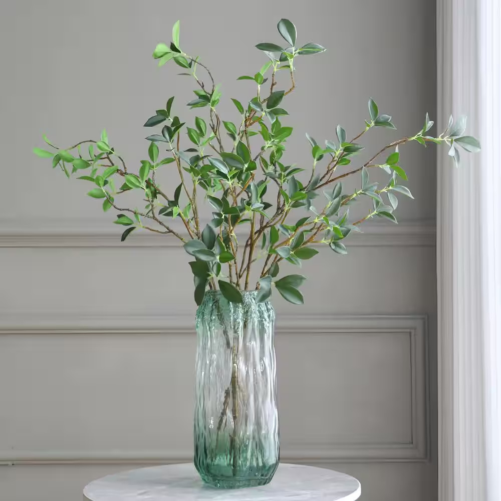 27 In. Green Artificial Ficus Tree Branches Foliage for Vase Fillers Home Office