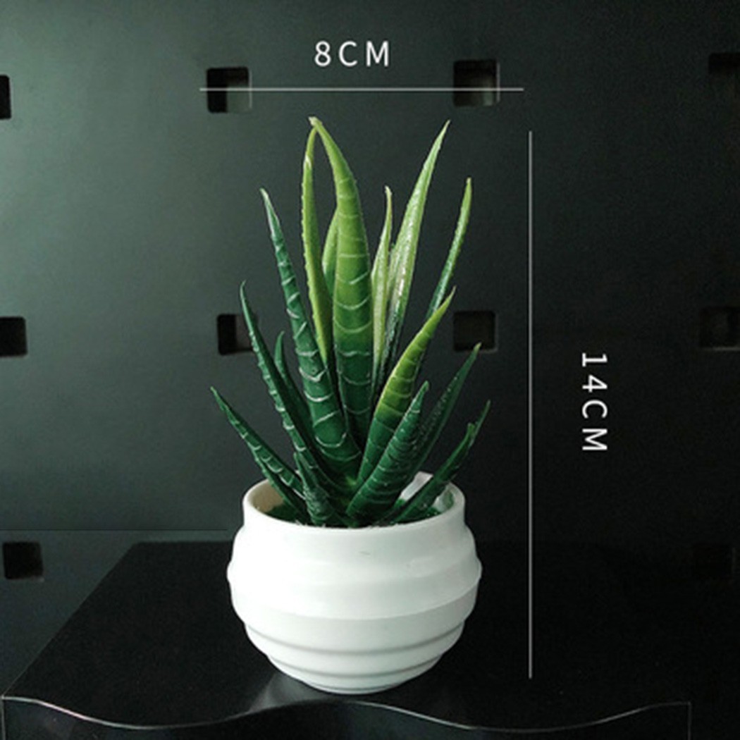 1*14*8cm, 13*11cm Aloe, Plastic Flower Artificial Potted Plant For Home, Office
