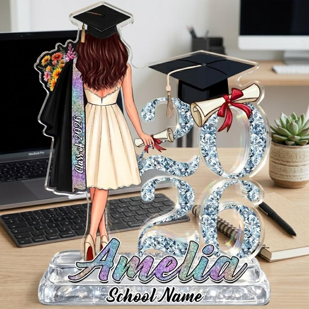 Personalized Graduation Gift 2026 Girl Acrylic Plaque, Custom Name Senior Class