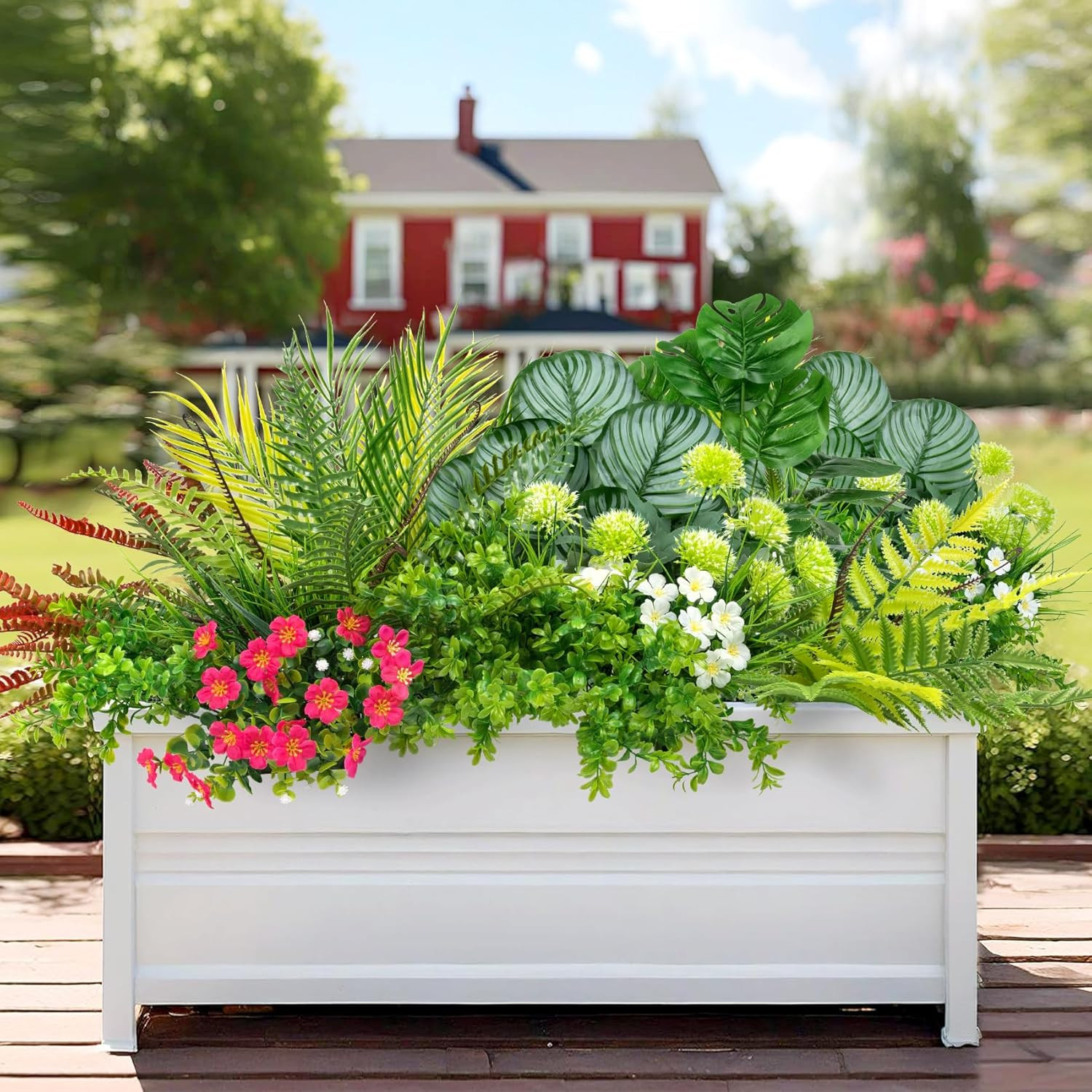20 Pcs UV Resistant Boston Fern Artificial Plants for Home & Garden Decor