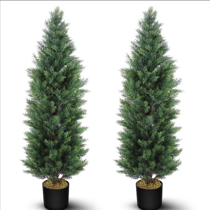 Artificial Cedar tree 2 Pack 3 Feet Tall Outdoor UV Rated Porch Decor