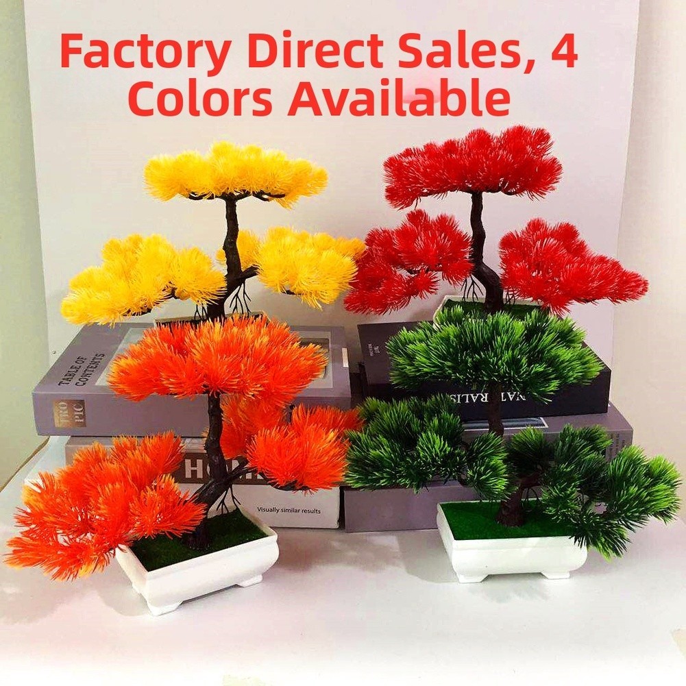 Artificial Colored Pine Bonsai 26cm For MINI Fake Plant for Indoor Spaces