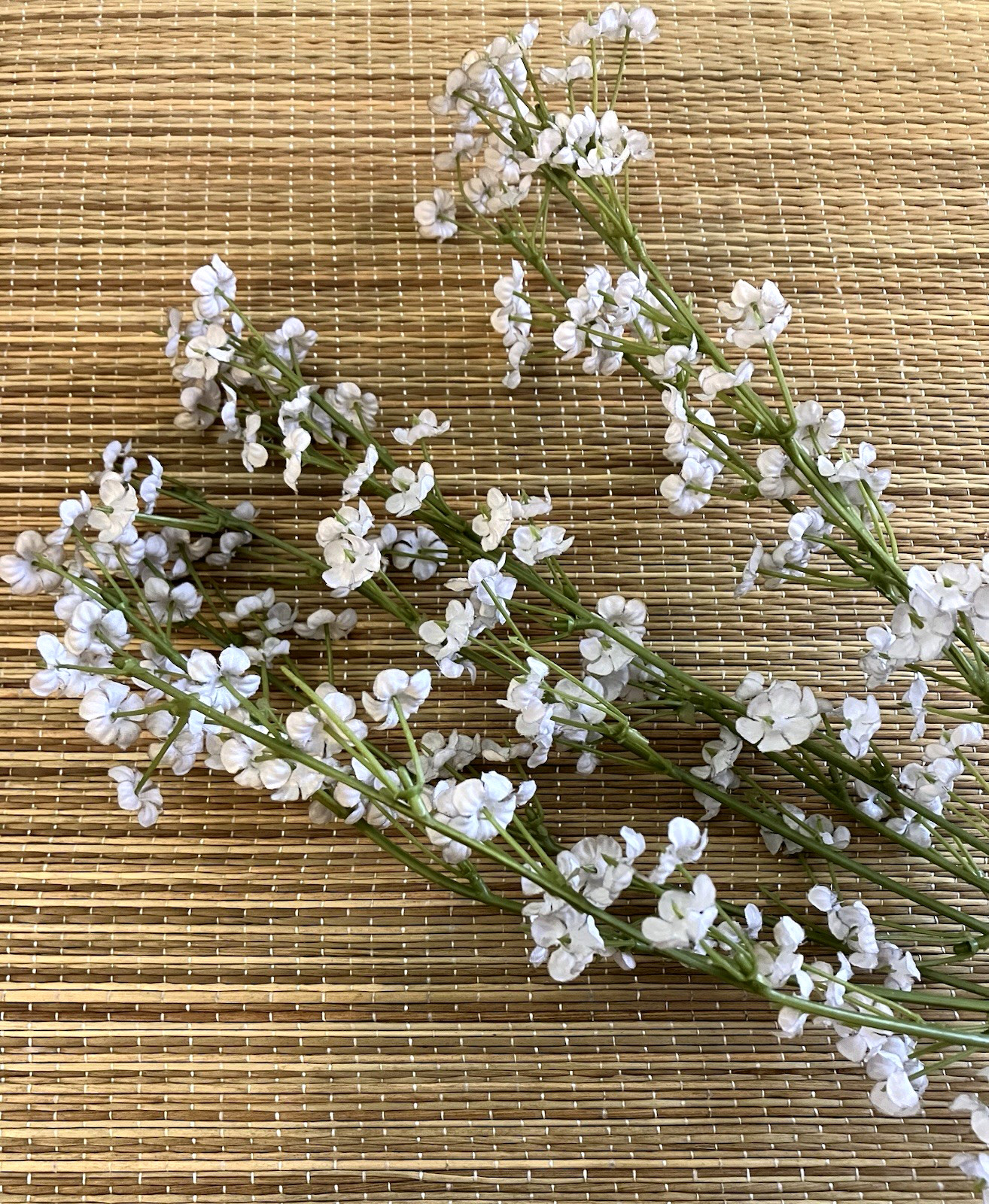 Vintage Bouquet of ARTIFICIAL Flocked White Gypsophila FLOWERS, Baby’s Breath
