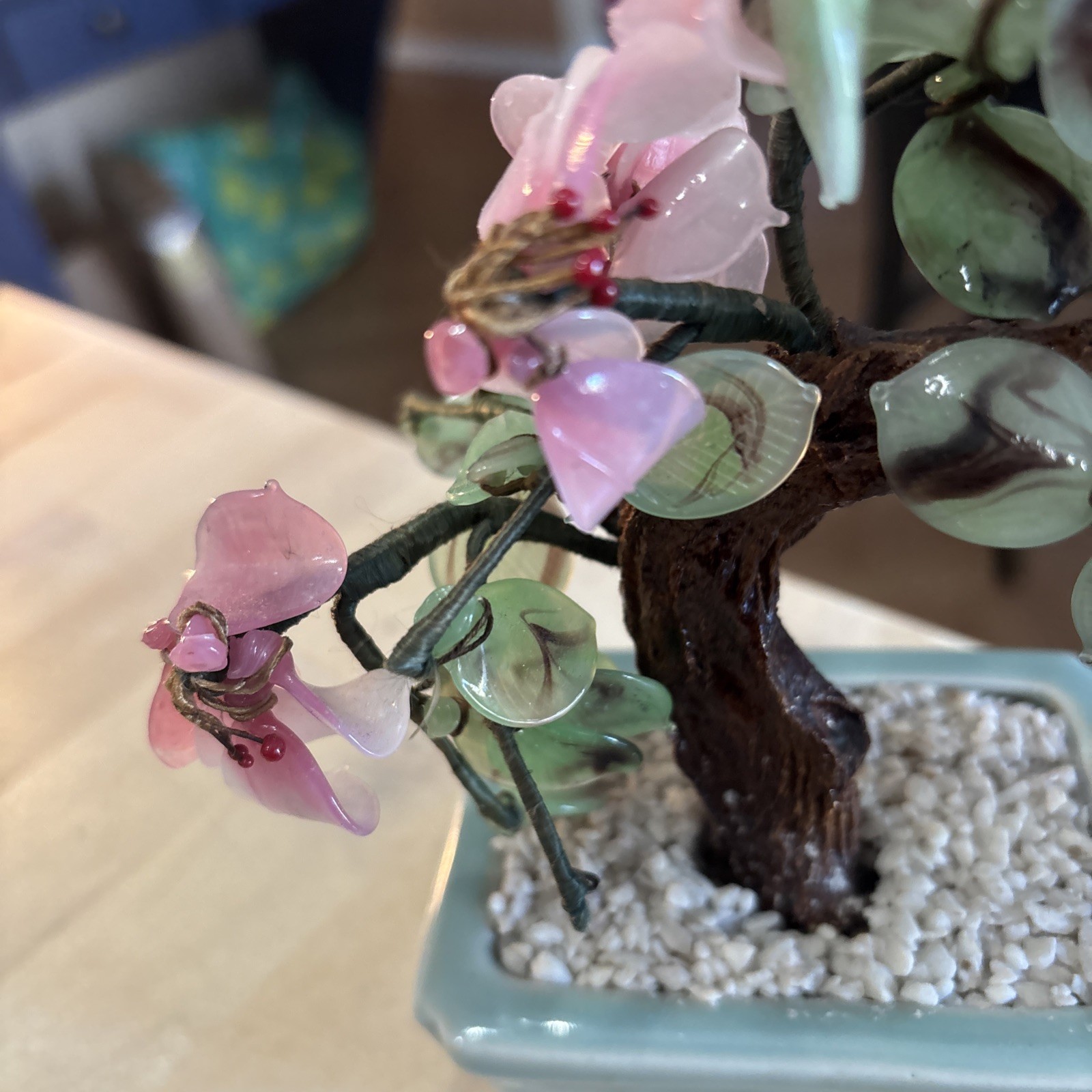 VTG Pink Cherry Blossom Bonsai Tree 7”
