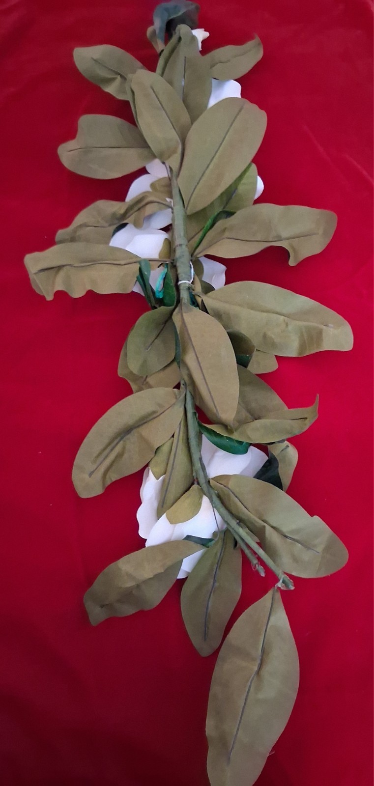 24″ WHITE MAGNOLIA SWAG ARTIFICIAL FLOWER HOME WEDDING CENTERPIECE DECOR