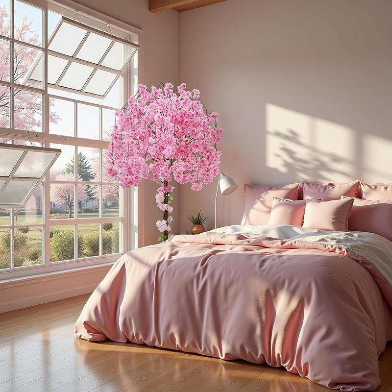 Artificial Cherry Blossom Tree Faux Floral Decoration Indoor Outdoor Home Deco