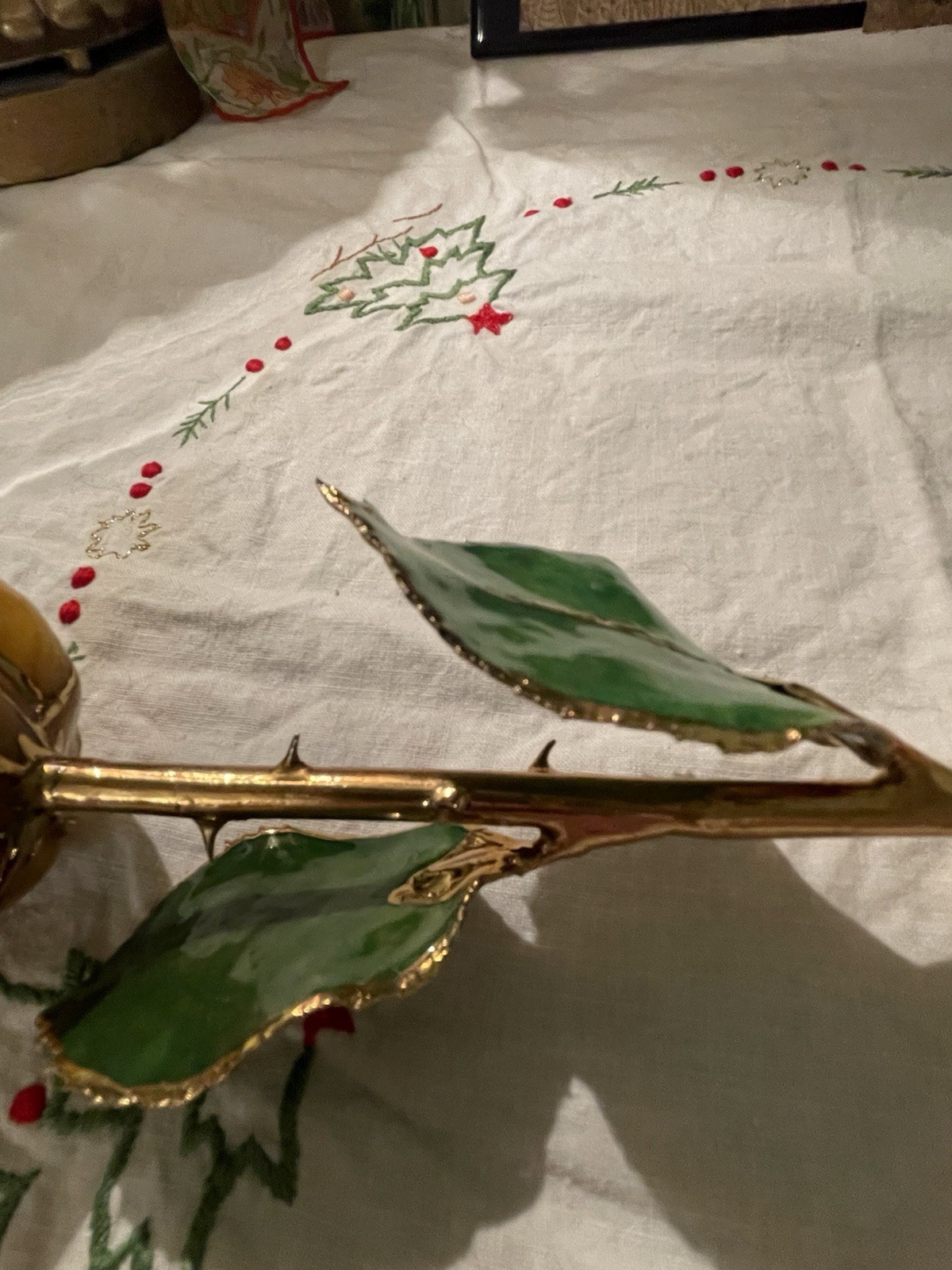 24K Gold Dipped Coated Real Rose Yellow 11”