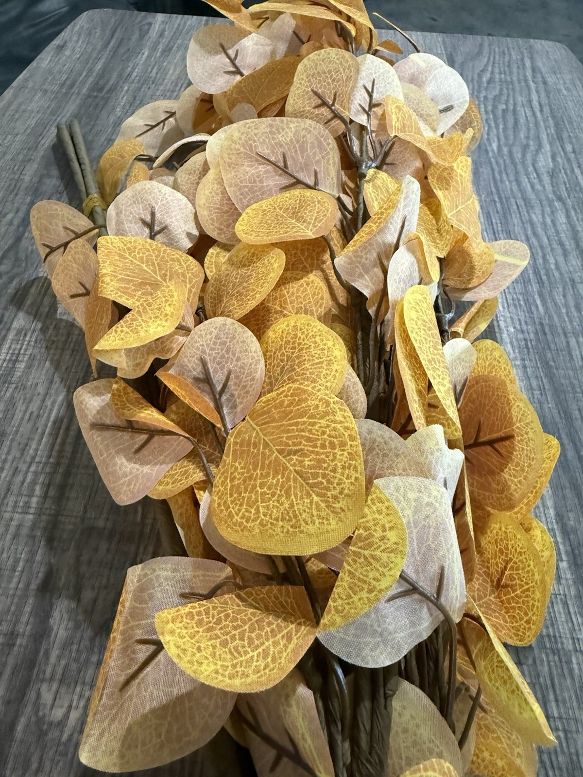 Artificial Yellow Eucalyptus Leaf Branches for Home Decor/Crafting Damaged Box