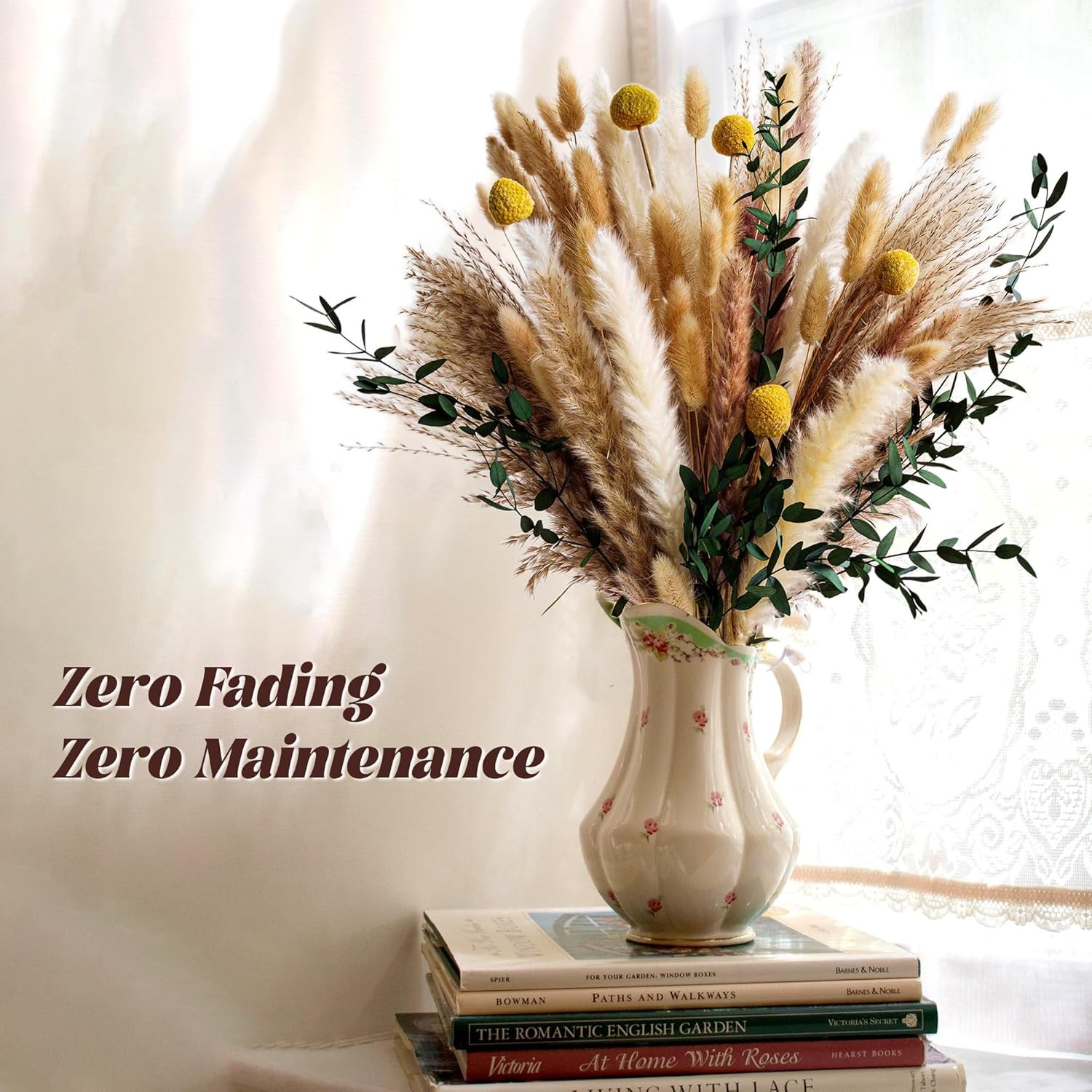 Dried Flowers Bouquet – Olive Green Wall Decor, Pampas Grass Bouquet,