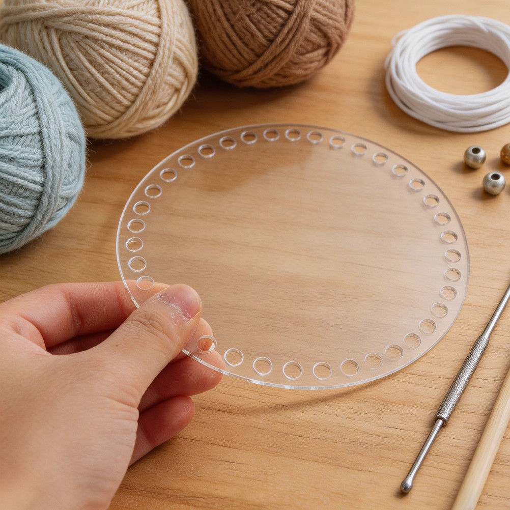 10Pcs Durable Acrylic Round Base for Crochet Bags DIY Transparent Handbag Shaper