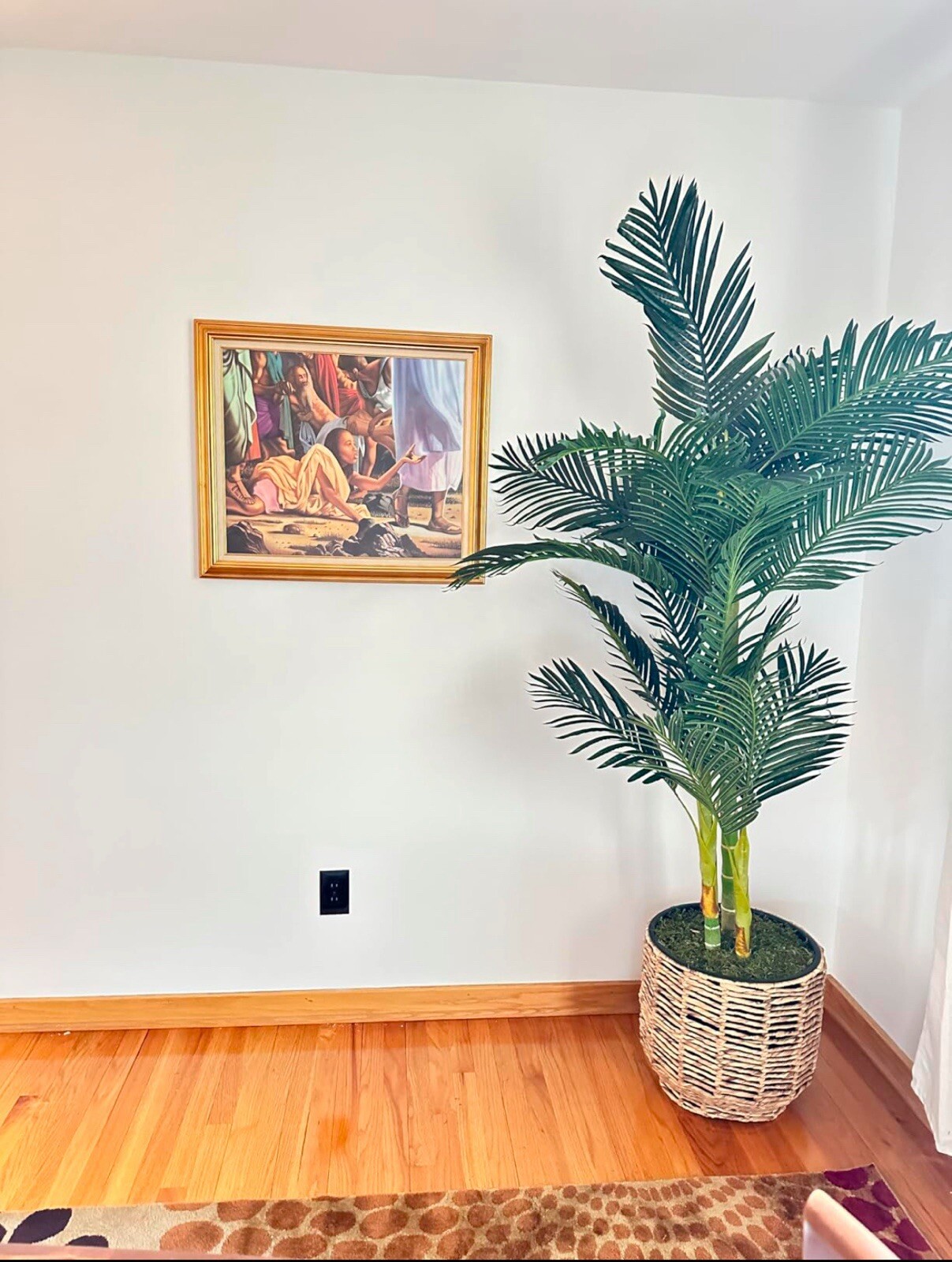 6.5′ Double Trunk Golden Cane Artificial Palm Tree Home Decor.