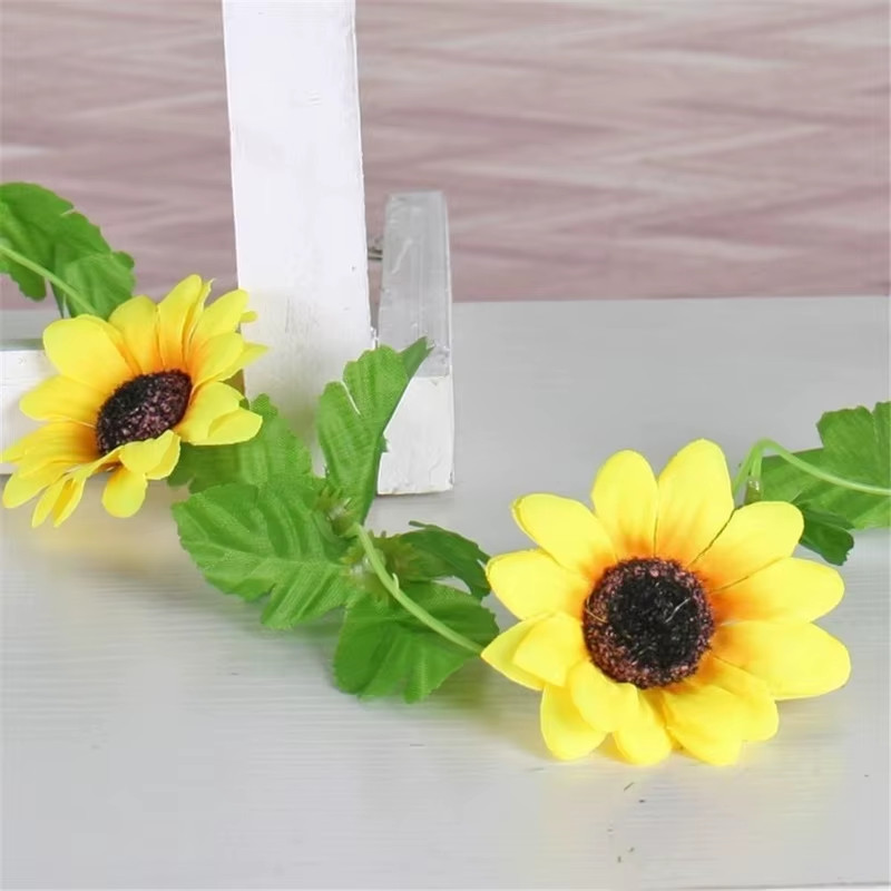 1/2/5PCS Artificial Sunflower Garland 260cm Wedding Floral Vine Decoration